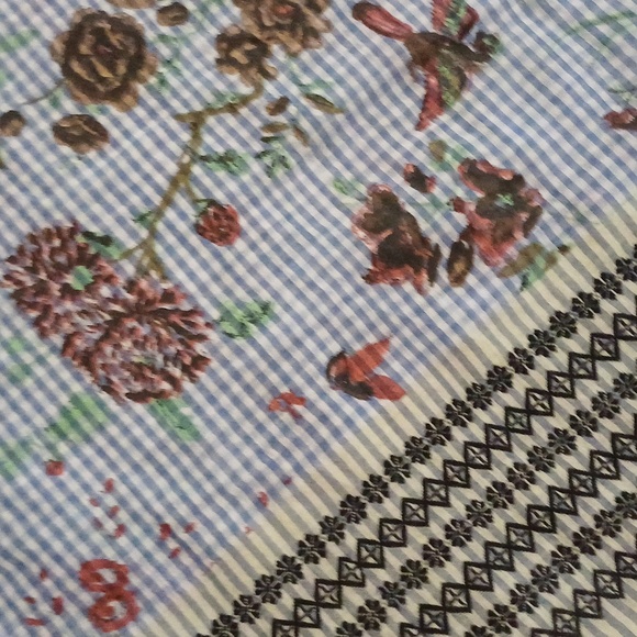 🔥🔥🔥Anthropologie amet & ladoue wrap sarong scarf birds gingham 78 × 28 - Picture 13 of 14